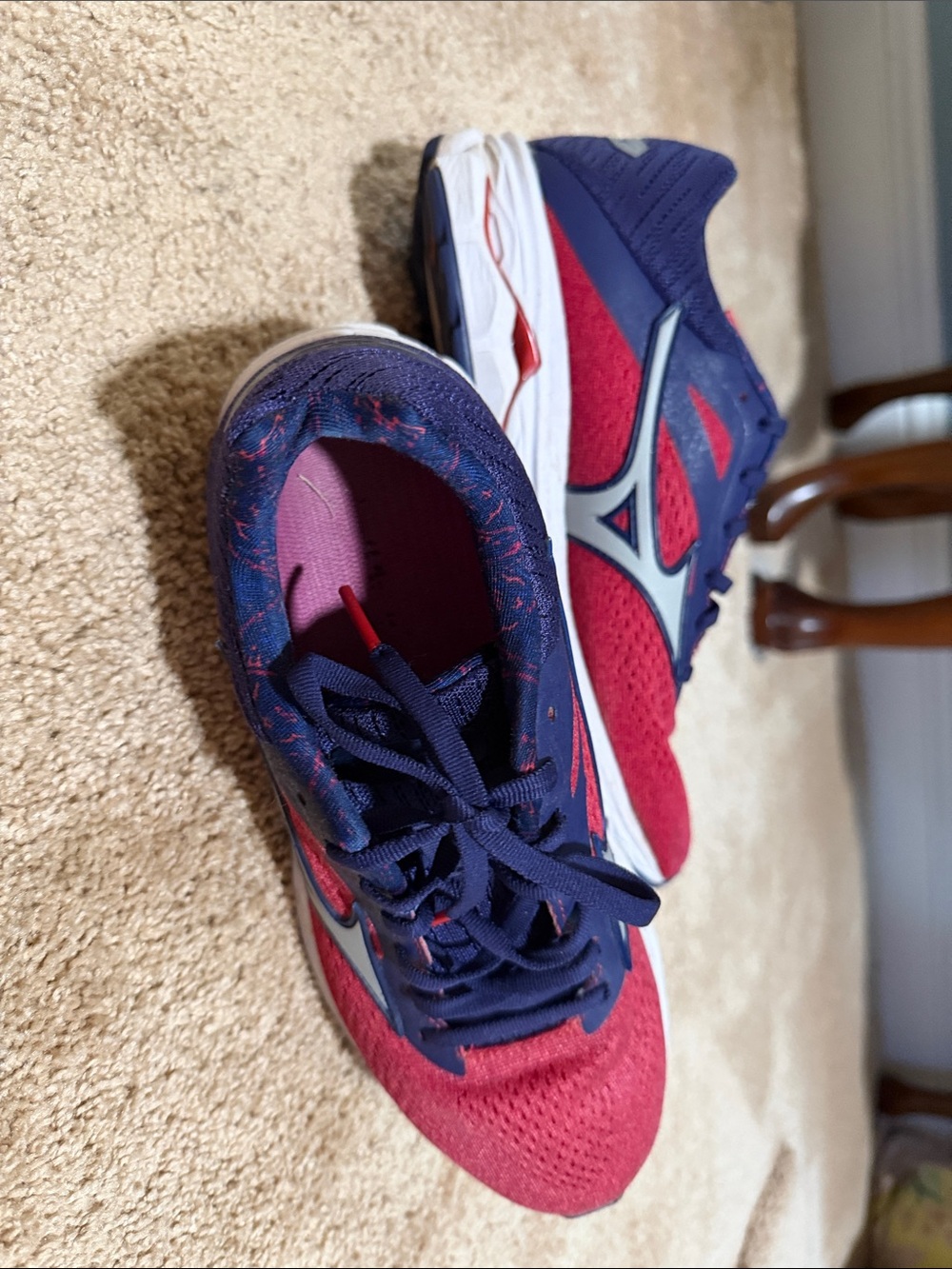 Mixing Running Shoes in Red and Navy